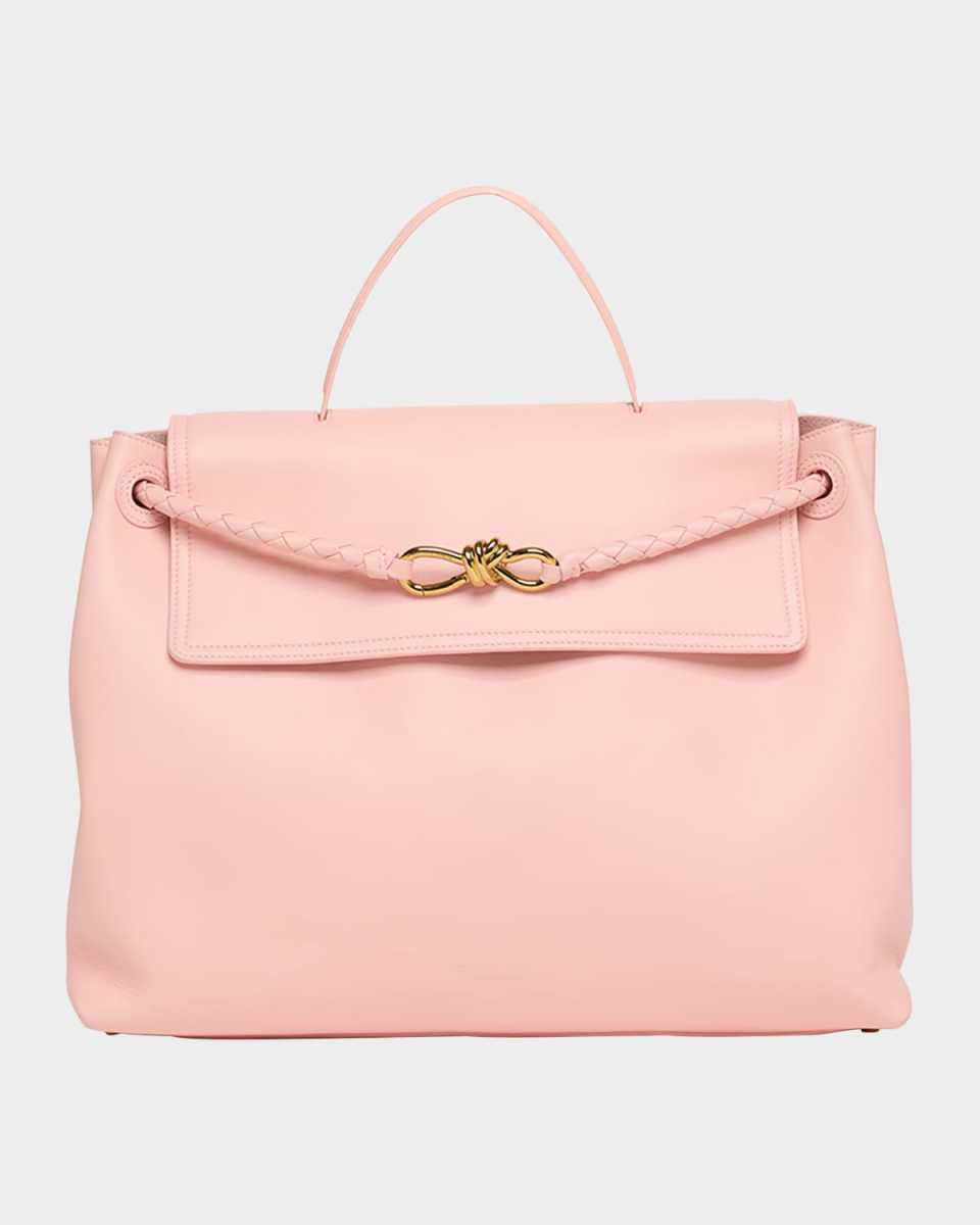 Andiamo Large Leather Top-Handle Bag